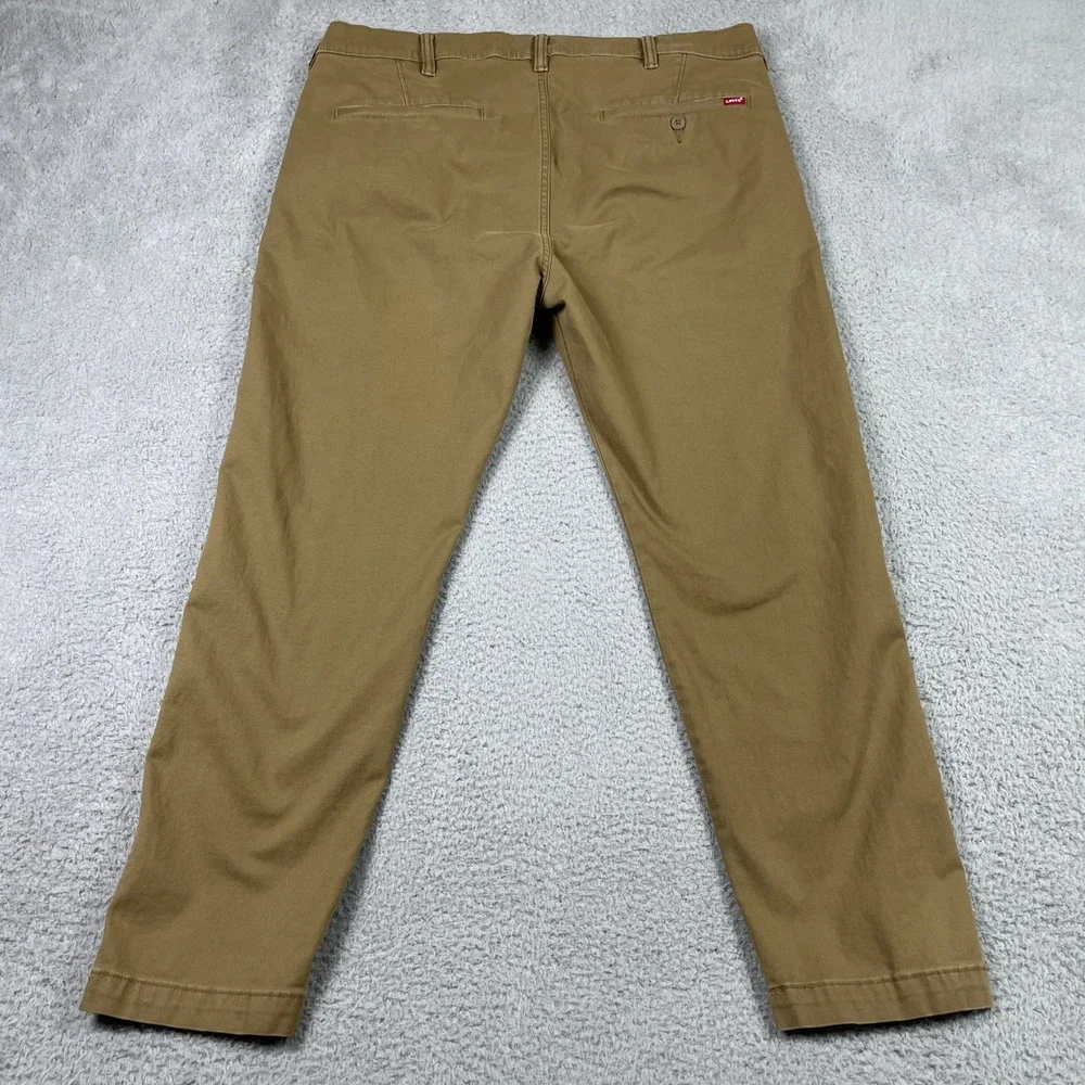Levis XX Chino Standard Taper Pants Mens 38x30‎ (Fits 36x28) Brown Stretch Khaki